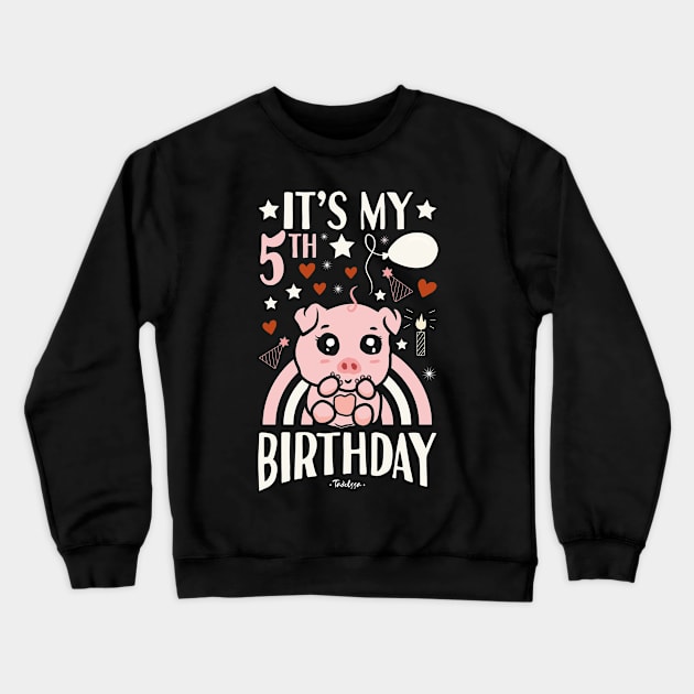 It's My 5th Birthday Pig Crewneck Sweatshirt by Tesszero